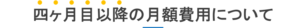４ヶ月目以降の月額費用について